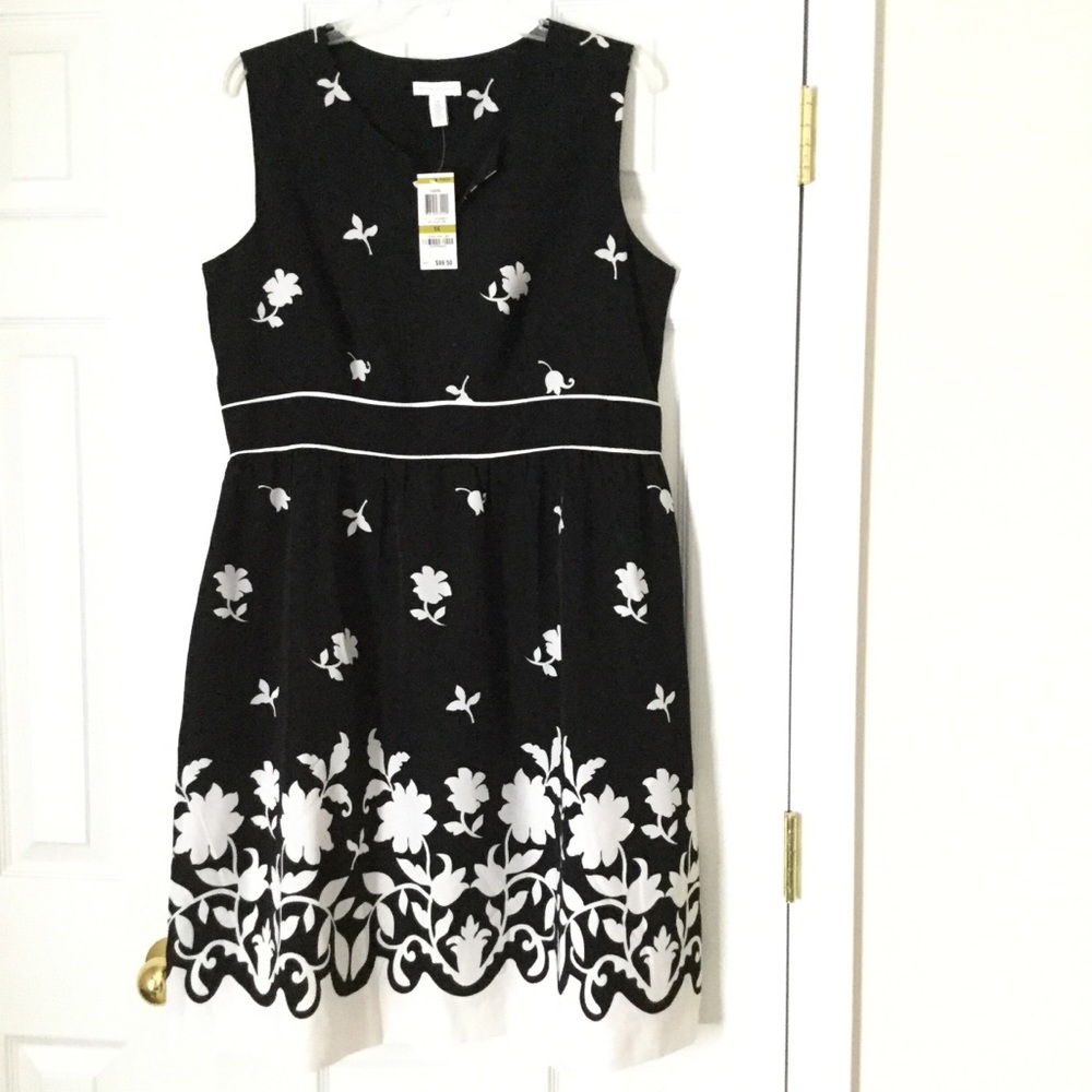 NWT Charter Club Black & White sleeveless dress